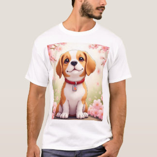 Schattige hond en bloesems T-shirt