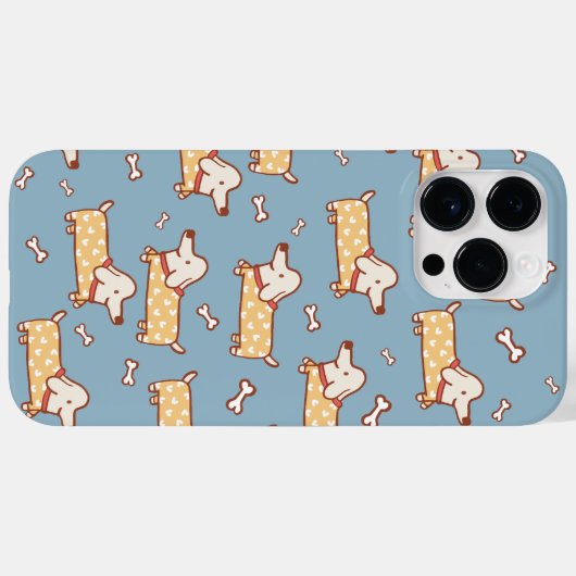 Schattige Hond en Bot Naadloos Patroon Case-Mate iPhone Case (Achterkant (horizontaal))