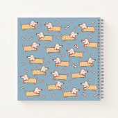 Schattige Hond en Bot Naadloos Patroon Notitieboek (Achterkant)