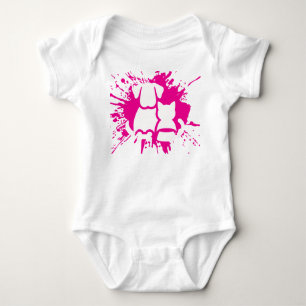 Schattige hond en kat beste vrienden Roze spatten Romper