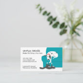 Schattige Hond en Kat Huisdier Zitten | Dierenverz Visitekaartje (Staand voorkant)