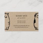 schattige hond en kattendoekje op het vliegveld visitekaartje (Achterkant)