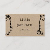 schattige hond en kattendoekje op het vliegveld visitekaartje (Voorkant)