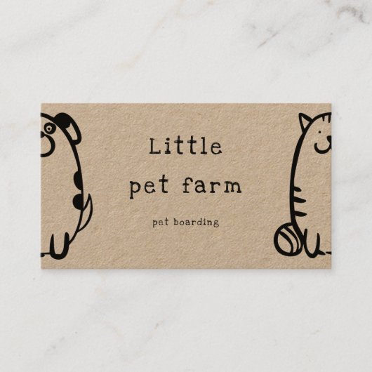 schattige hond en kattendoekje op het vliegveld visitekaartje (Voorkant)