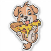 Schattige hond eten pizza Schattigee Canine Foodie Sticker (Voorkant)
