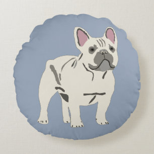 Schattige hond, Franse buldog Rond Kussen