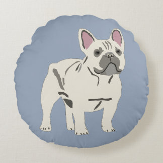 Schattige hond, Franse buldog Rond Kussen