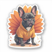 Schattige Hond Franse Dankzegging Kinderen Tiener Sticker (Voorkant)