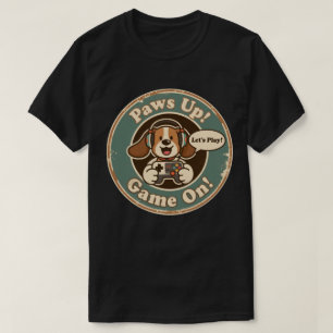 Schattige Hond Gamer "Poten Omhoog! Game Aan!" (Be T-shirt