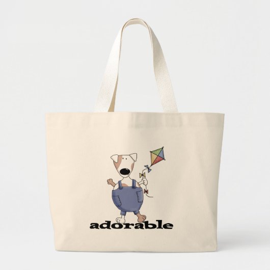 SCHATTIGE HOND GROTE TOTE BAG (Voorkant)
