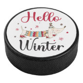 Schattige Hond Hallo Winter Hockey Puck (3/4)