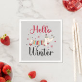 Schattige Hond Hallo Winter Servet (Insitu)