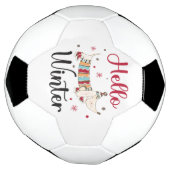 Schattige Hond Hallo Winter  Voetbal (Gedraaid)