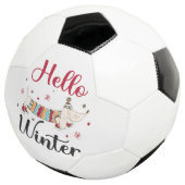 Schattige Hond Hallo Winter  Voetbal (Drie kwart)