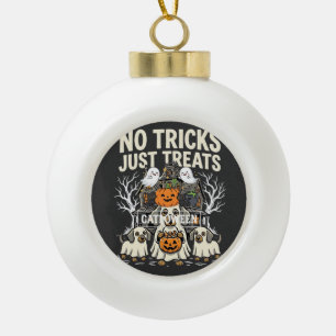 Schattige Hond Halloween Geen Streken Alleen Snoep Keramische Bal Ornament
