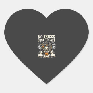 Schattige Hond Halloween Geen Streken Alleen Treat Hart Sticker