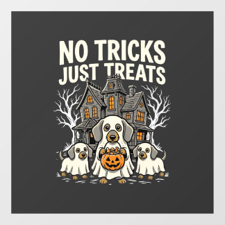 Schattige Hond Halloween Geen Streken Alleen Treat Raamsticker