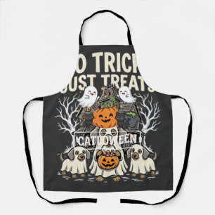 Schattige Hond Halloween Geen Streken Alleen Treat Schort