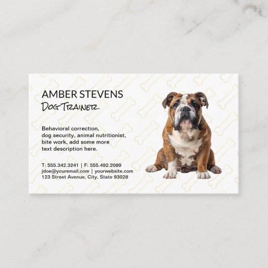 Schattige Hond | Hondenbot Patroon Visitekaartje (Voorkant)