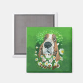Schattige Hond in de Daisies - Ik Wuff You Magneet (Voorkant / Achterkant)