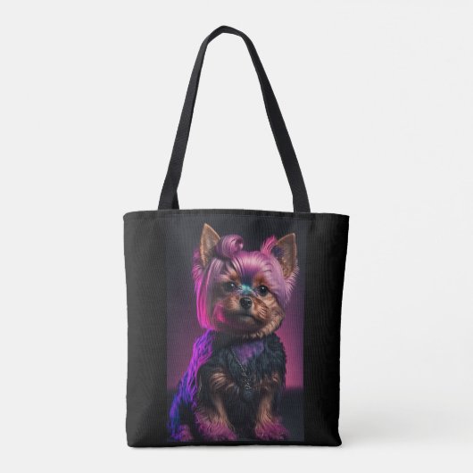 Schattige hond in een tweezijdige canvas tas (Achterkant)