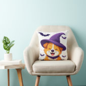 Schattige hond in heksenhoed kussen (Stoel)