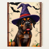 Schattige hond in heksenhoed planner (Achterkant)