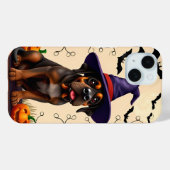 Schattige hond in heksenhut Case-Mate iPhone case (Achterkant (horizontaal))