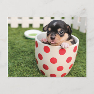 Schattige Hond in mok Briefkaart