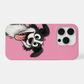 Schattige hond in roze iPhone hoesje (Achterkant horizontaal)