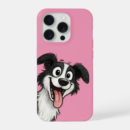 Schattige hond in roze iPhone hoesje (Achterkant)