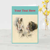 Schattige hond kaart (Gele Bloem)