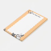 Schattige Hond Kat Poot Hart Sinaasappel Post-it® Notes (Schuin)