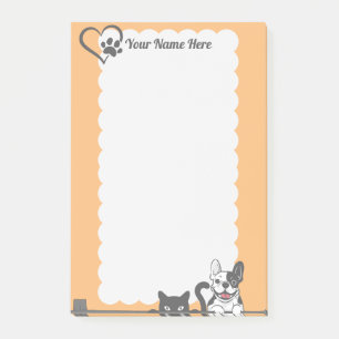 Schattige Hond Kat Poot Hart Sinaasappel Post-it® Notes