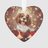 Schattige hond Kerst hart ornament (voorkant)
