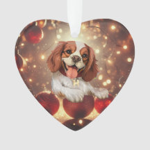 Schattige hond Kerst hart ornament
