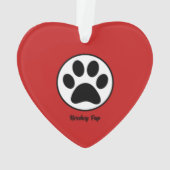 Schattige hond Kerst hart ornament (achterkant)