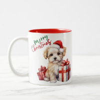 Schattige Hond Kerst Mok
