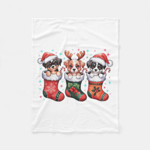 Schattige Hond Kerstman Kerstmis Kerstmis Kerst Ho Fleece Deken