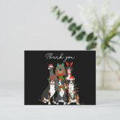 Schattige hond Kerstmis bedankt Feestdagenkaart (Staand voorkant)