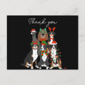Schattige hond Kerstmis bedankt Feestdagenkaart (Voorkant)