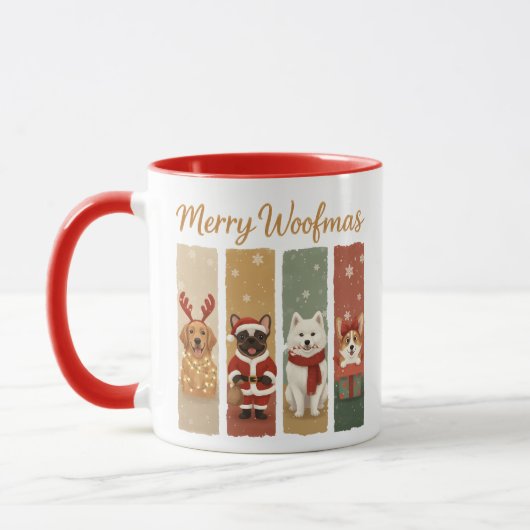 Schattige Hond Kerstmis – Prettig Woefmis Mok (Links)