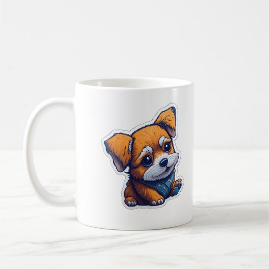 schattige hond koffiemok (Links)