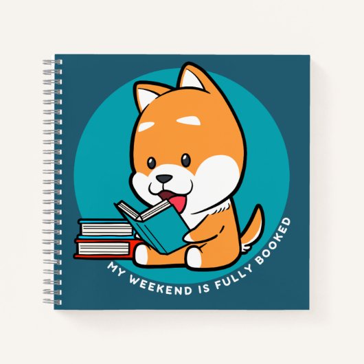 Schattige Hond Leest Boek Grappige Spreuk (Voorkant)