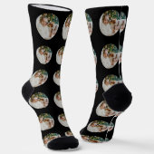 Schattige Hond Liefde Meisje Grappig Gezicht Huisd Sokken (Gebogen)