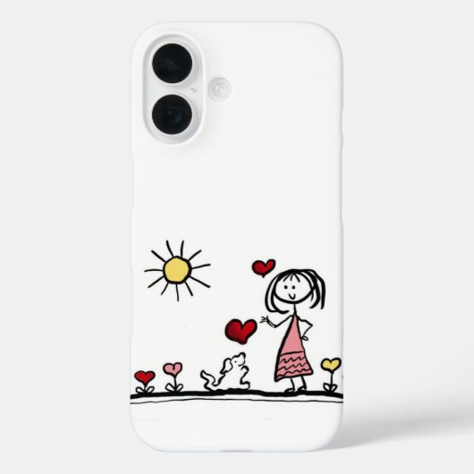 Schattige hond met een meisje Case-Mate iPhone case (Achterkant)