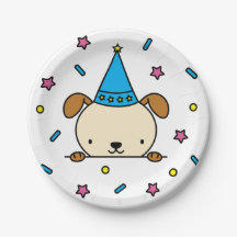 Schattige hond met feesthoed verjaardagsfeest