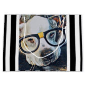 Schattige hond met glazen tas  groot cadeauzakje (Voorkant)