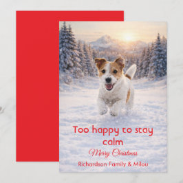 Schattige hond met grappige kerstquote | Kerstkaar Feestdagenkaart