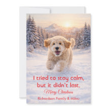 Schattige hond met grappige kerstquote | Kerstkaar